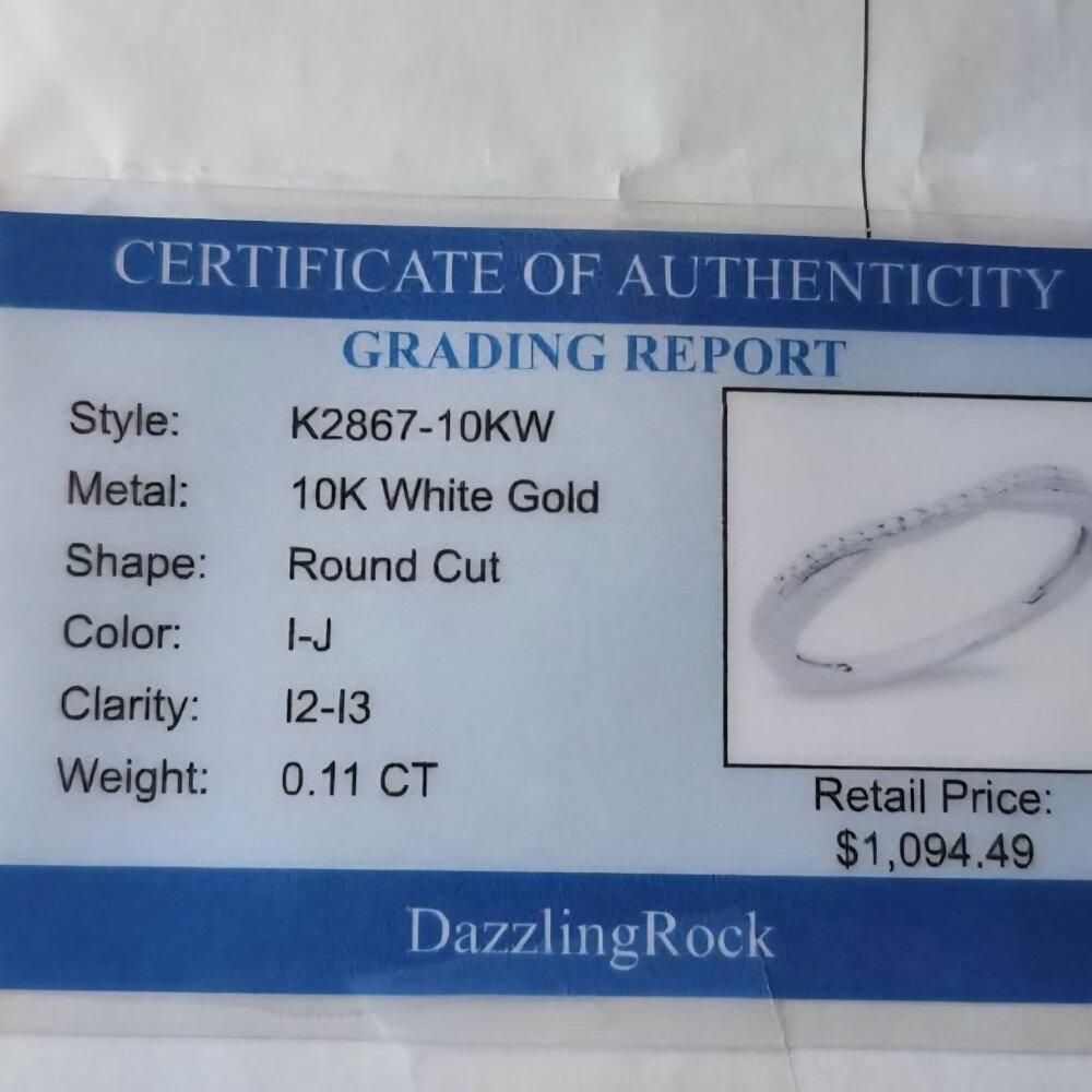 White Gold Diamond Wedding Band - Picture 8 of 8